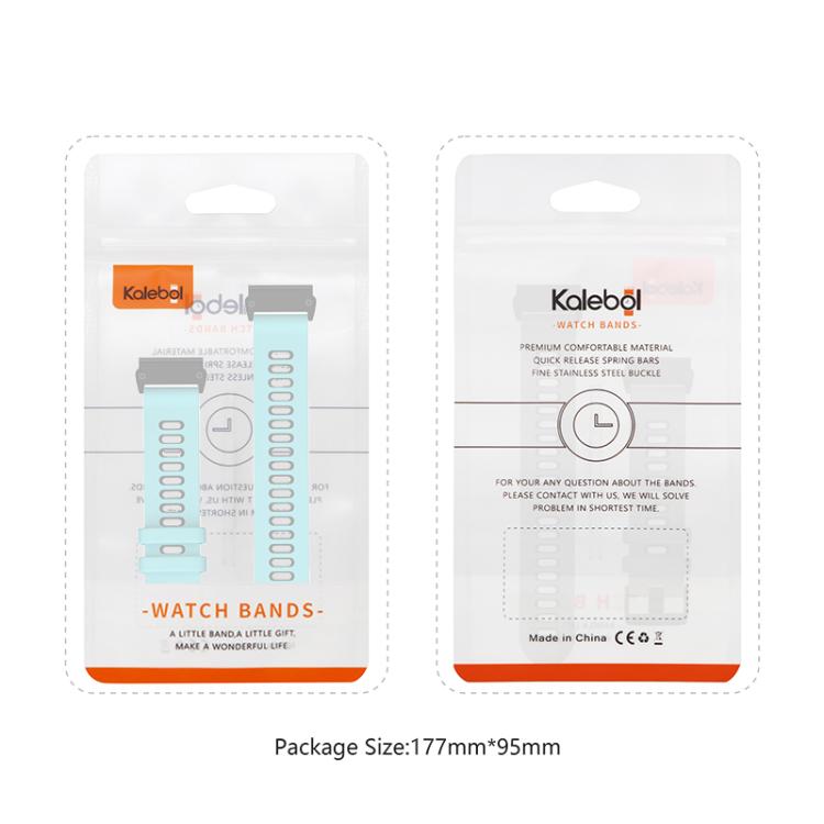 For Garmin QuickFit 22mm Kalebol Two-layer Silicone Watch Band(Blue White) - free shipping - PMc TechLife - Order now!