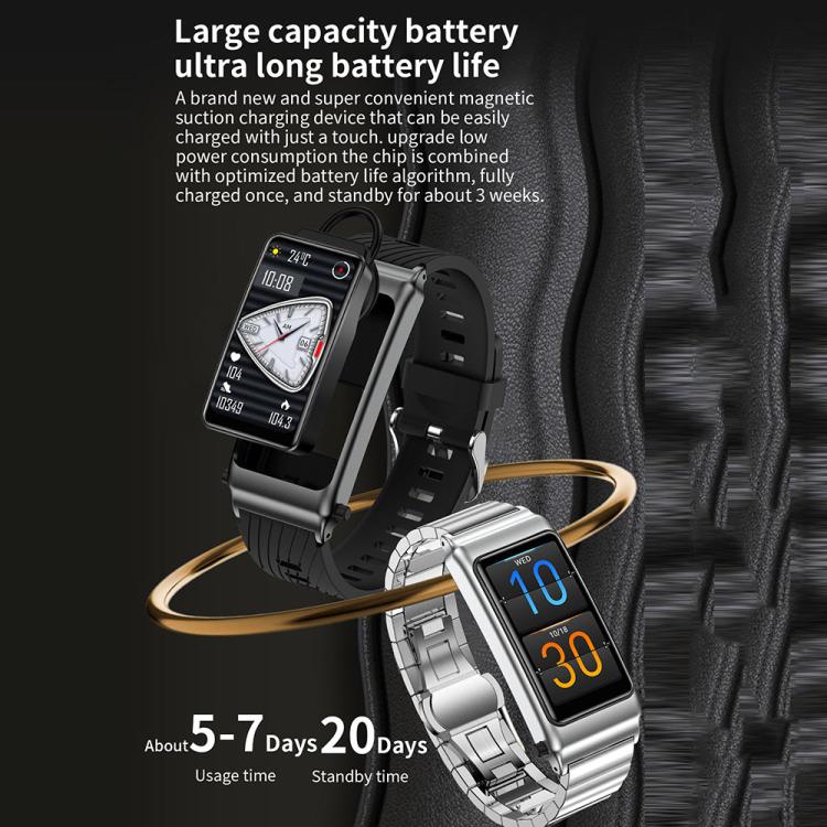 K80 1.57 inch Steel Band IP67 Earphone Detachable Smart Watch, Support Bluetooth Call(Gold) - free shipping - PMC TechLife - Order now!