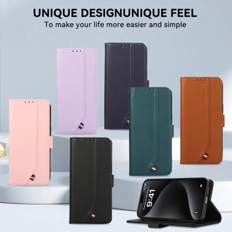 For iPhone 17 Pro ABEEL Delicate Texture Splicing RFID Leather Phone Case(Black) - free shipping - PMc TechLife - Order now!