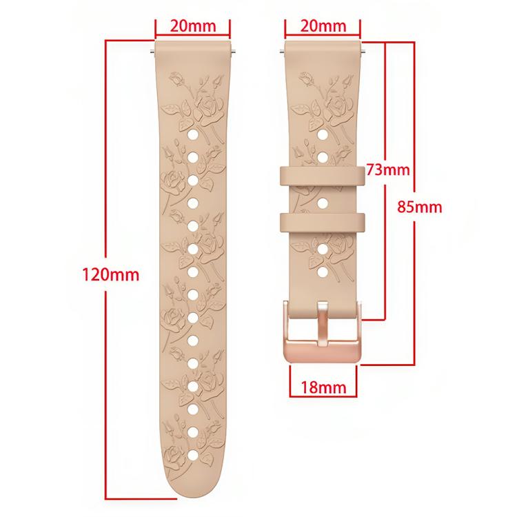20mm Embossed Rose Gold Buckle Silicone Watch Band(Light Blue) - free shipping - PMc TechLife - Order now!