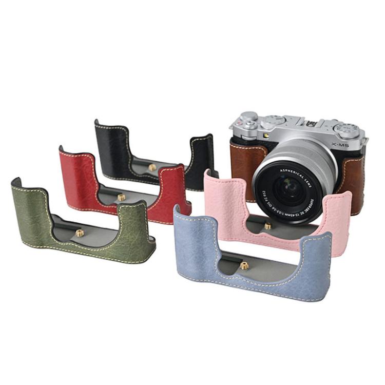 For FUJIFILM X-M5 Litchi Texture PU Leather Camera Half Case Base(Pink) - free shipping - PMC TechLife - Order now!