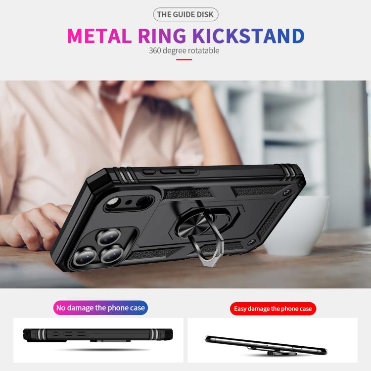 For iPhone 17 Air Shockproof TPU Hybrid PC Phone Case with Holder(Black) - free shipping - PMc TechLife - Order now!