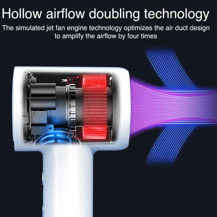 WG-F02 LED Digital Display High Speed Negative Ion Hair Dryer, UK Plug(White) - free shipping - PMC TechLife - Order now!
