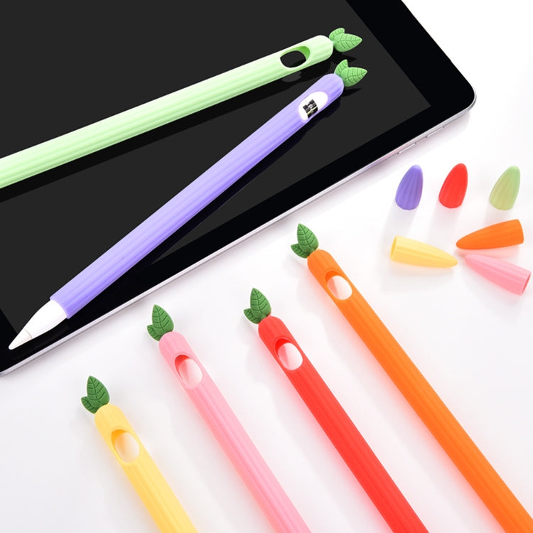 For Apple Pencil 2 Contrasting Color Mint Leaf Silicone Non-slip Protective Cover(Pink) - Pencil Accessories by PMC Jewellery | Online Shopping South Africa | PMC Jewellery | Buy Now Pay Later Mobicred