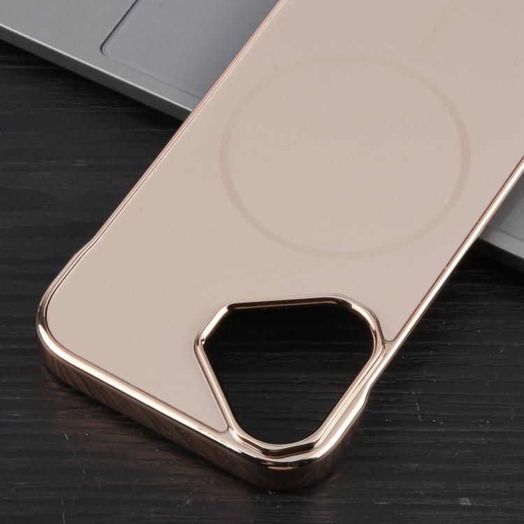 For iPhone 17 Electroplating Frameless Frosted Anti-Glare PC MagSafe Phone Case(Desert Gold) - free shipping - PMC TechLife - Order now!