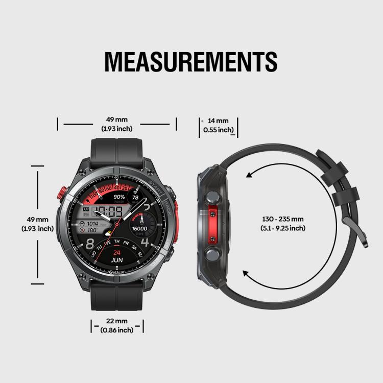 Zeblaze Stratos 4 Rugged Outdoor GPS Smart Watch 1.43 inch Screen 5 ATM & IP69K(Orange) - free shipping - PMC TechLife - Order now!