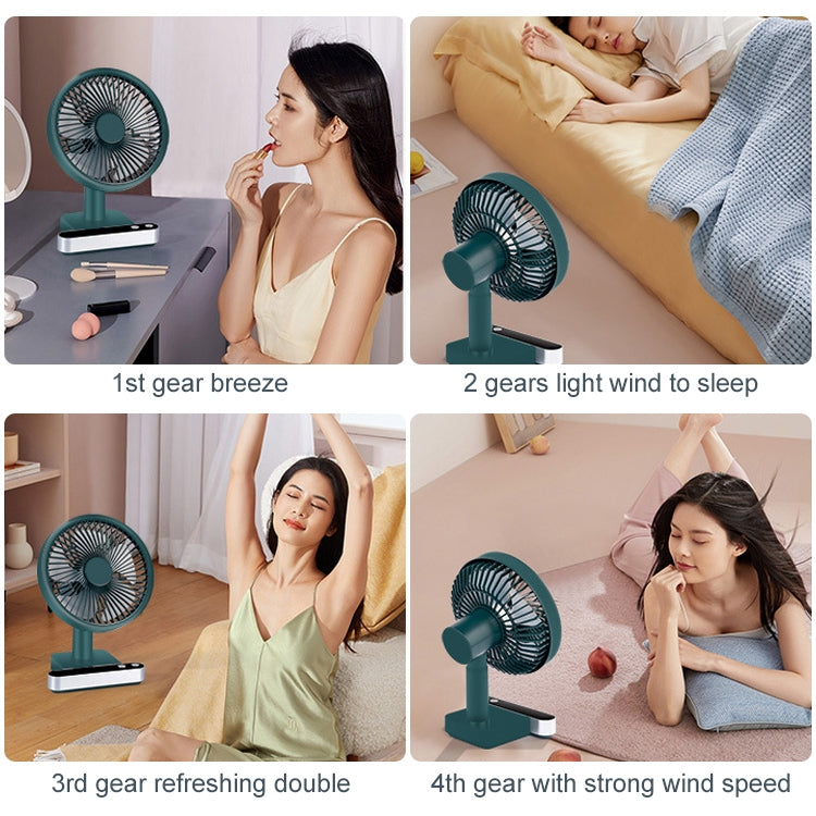 F702 Automatic Shaking Desktop Electric Fan with LED Display (White) - Electric Fans by PMC TechLife | Online Shopping South Africa | PMC TechLife | Buy Now Pay Later Mobicred