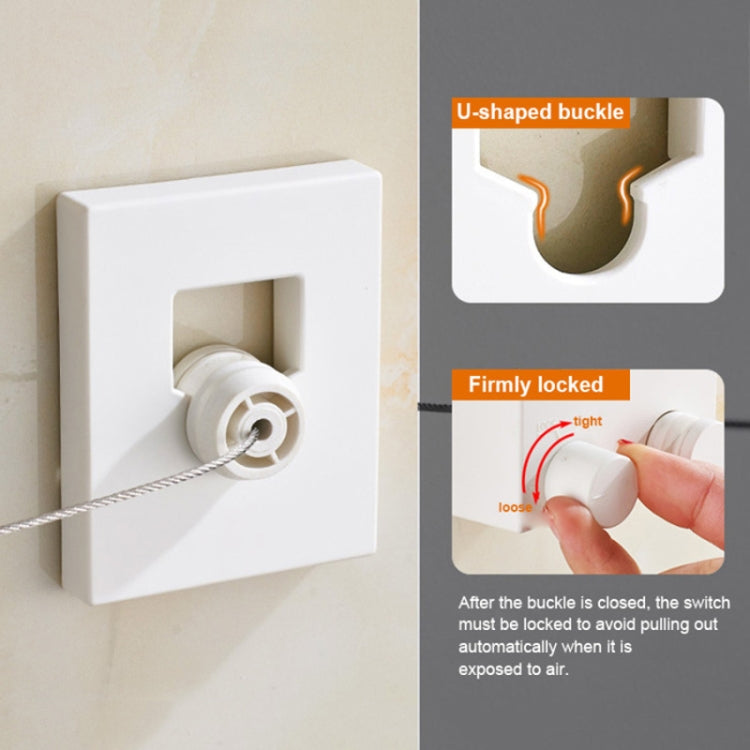Retractable Indoor And Outdoor Clothes Wall Hanger Magic Drying Rack Balcony Bathroom Invisible Clothesline Wire Rope(White) - Shelf & Hooks by PMC TechLife | Online Shopping South Africa | PMC TechLife | Buy Now Pay Later Mobicred