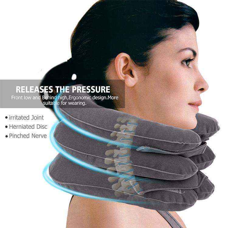 Household Full Cashmere Cervical Traction Instrument Neck Protection Inflatable Cervical Spine Massage Instrument (Rose Red) - free shipping - PMC TechLife - Order now!