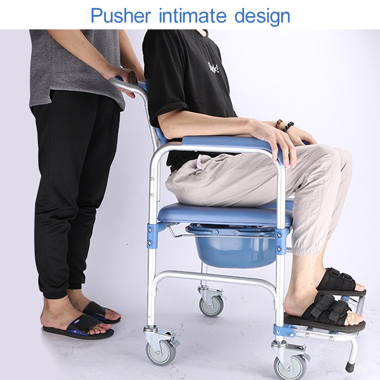Elderly Toilet Seat Aluminum Alloy Wheelchair Pregnant Women Shower Chair with Wheels - free shipping - PMC TechLife - Order now!
