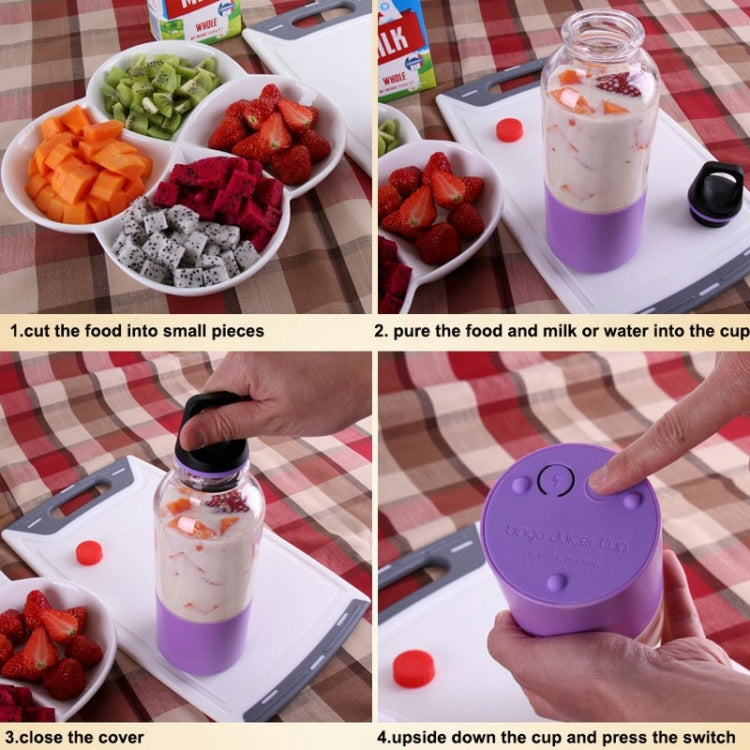 Bingo 500ml Mini Portable USB Rechargeable Electric Juicer Cup Juicer Blender, 22000 Revolutions Per Minute(Purple) - free shipping - PMC TechLife - Order now!