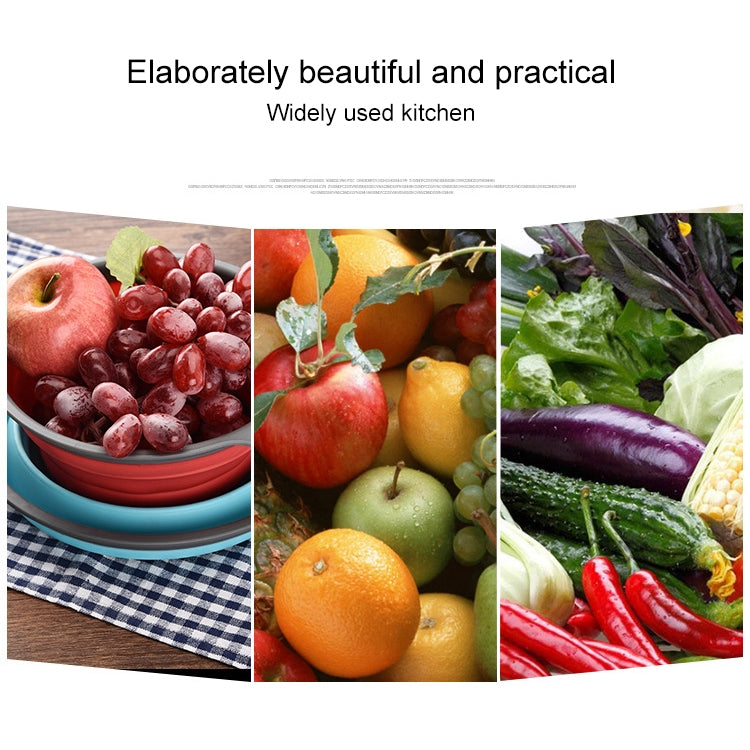 Creative Folding Vegetables Fruits Storage Basket Organizer Drain Basket, L, Size: 29.5*23.5*10cm (Blue) - Gadgets by PMC TechLife | Online Shopping South Africa | PMC TechLife | Buy Now Pay Later Mobicred