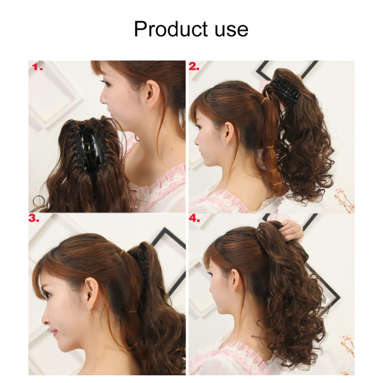 Natural Short Curly Hair Clip-on Pear Blossom Roll Horsetail Wig (Black Brown) - free shipping - PMC TechLife - Order now!