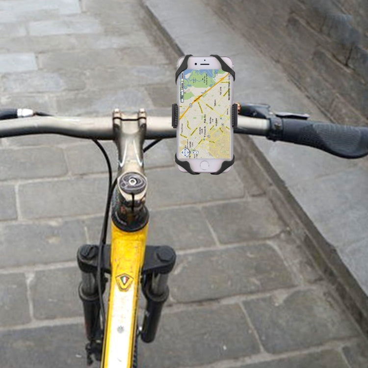 360 Degree Rotation Bicycle Phone Holder with Flexible Stretching Clip for iPhone 7 & 7 Plus / iPhone 6 & 6 Plus / iPhone 5 & 5C & 5s(Black) - Holders by PMC TechLife | Online Shopping South Africa | PMC TechLife | Buy Now Pay Later Mobicred