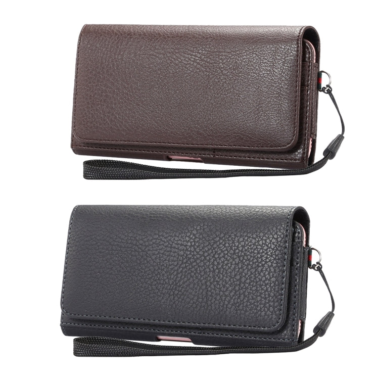 Universal Litchi Texture Vertical Flip Thwartwise PU Leather Case / Waist Bag with Back Splint & Card Slots & 15cm Lanyard for iPhone 8 Plus & 7 Plus & 6s Plus & 6 Plus, Galaxy Note 8 & Galaxy C9 Pr ... & Mate 7 & P9 Plus, Size: 16 x 8.3 x 1.5 cm(Black) - More iPhone Cases by PMC TechLife | Online Shopping South Africa | PMC TechLife | Buy Now Pay Later Mobicred