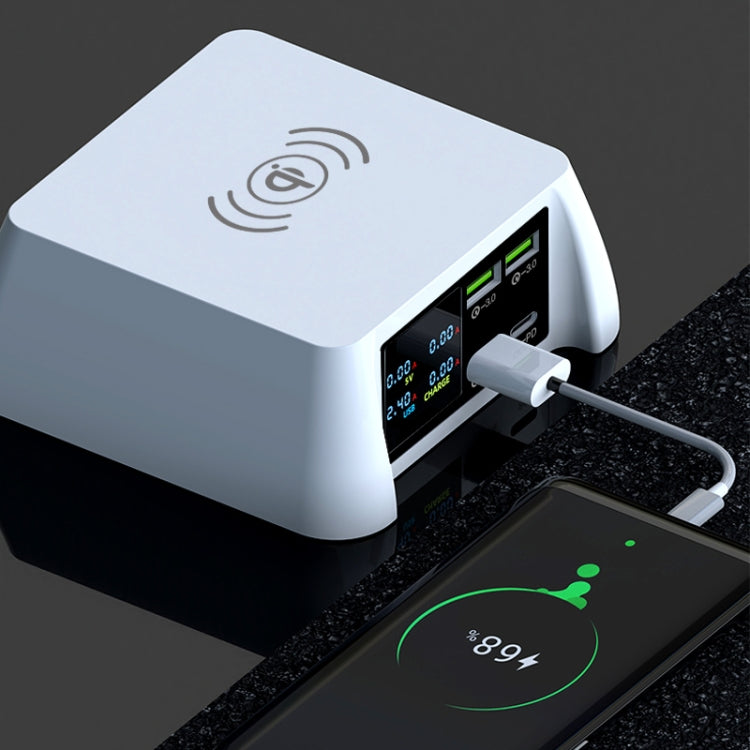 F96 100W USB x3 + PD Multi-function Smart Wireless Charger Charging Station - Multifunction Charger by PMC Jewellery | Online Shopping South Africa | PMC Jewellery | Buy Now Pay Later Mobicred