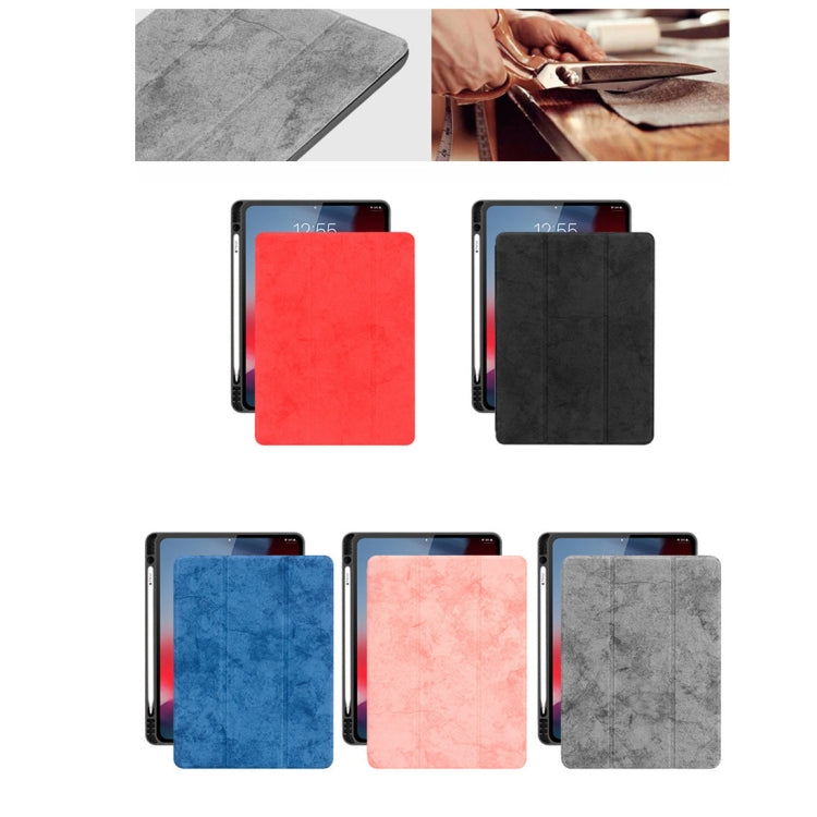 Horizontal Flip Leather Case with Pen Slot Three-folding Holder & Wake-up / Sleep Function for iPad Air 13 2024 / Pro 12.9 (2018)(Blue) - More iPad Cases by PMC TechLife | Online Shopping South Africa | PMC TechLife | Buy Now Pay Later Mobicred