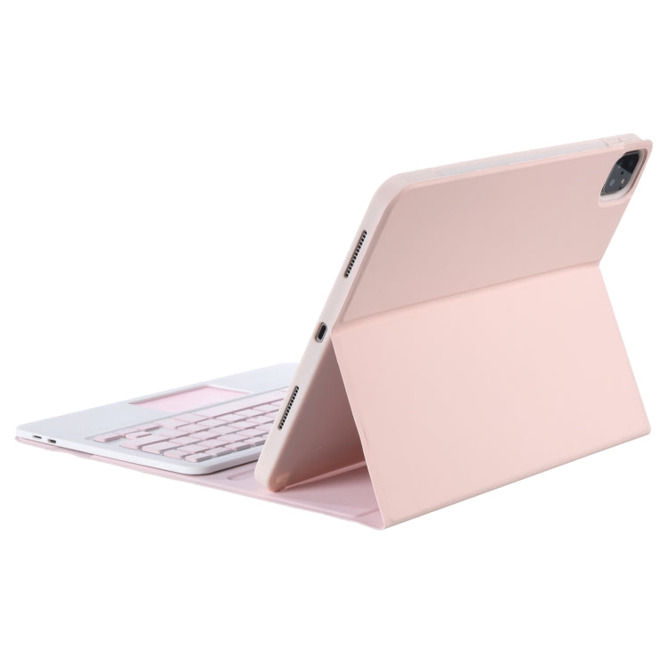 YT11B-A Detachable Candy Color Bluetooth Keyboard Leather Tablet Case with Touch Pad & Pen Slot & Holder for iPad Pro 11 2022 / 2021 / Air 5 / Air 4 (Pink) - For iPad Pro by PMC TechLife | Online Shopping South Africa | PMC TechLife | Buy Now Pay Later Mobicred