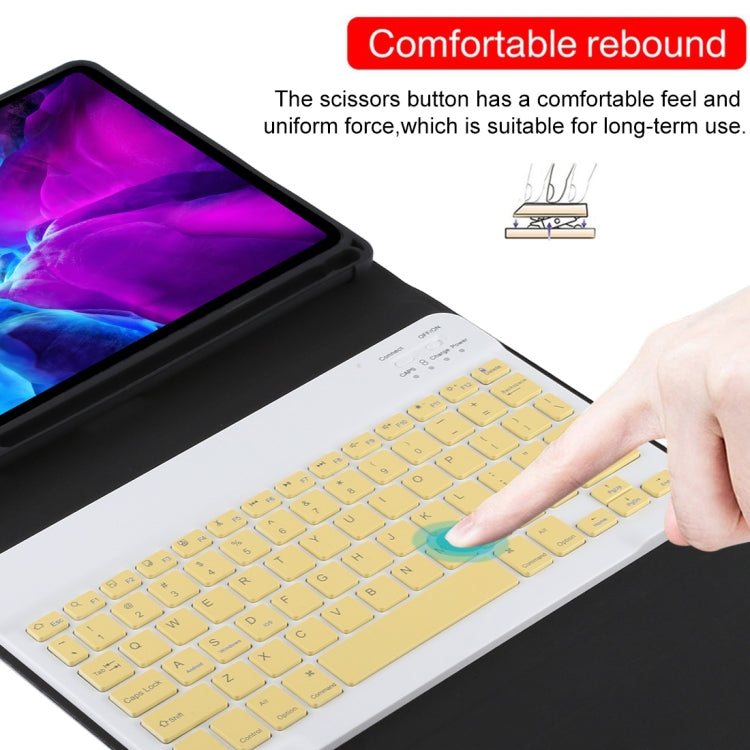 TG11B Detachable Bluetooth Yellow Keyboard + Microfiber Leather Tablet Case for iPad Pro 11 inch (2020), with Pen Slot & Holder (Black) - For iPad Pro by PMC TechLife | Online Shopping South Africa | PMC TechLife