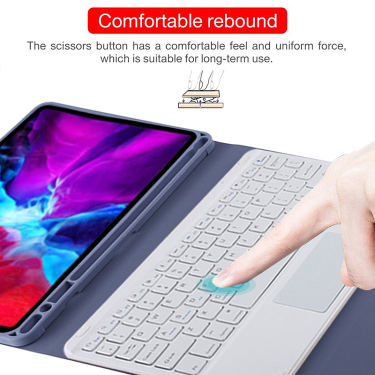 TG11BC Detachable Bluetooth White Keyboard Microfiber Leather Tablet Case for iPad Pro 11 inch (2020), with Touchpad & Pen Slot & Holder (Purple) - For iPad Pro by PMC TechLife | Online Shopping South Africa | PMC TechLife