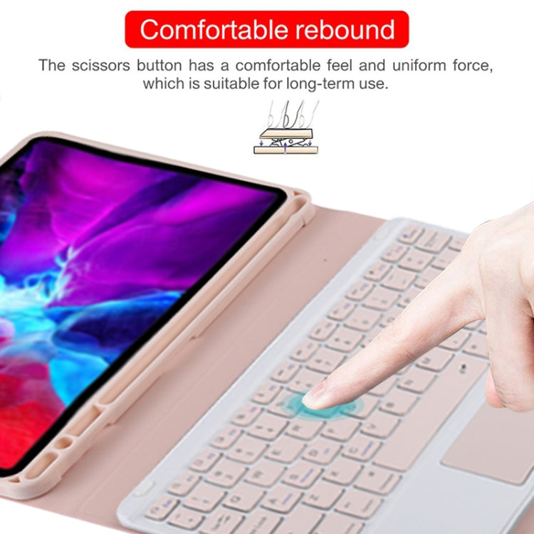 TG11BC Detachable Bluetooth Pink Keyboard Microfiber Leather Tablet Case for iPad Pro 11 inch (2020), with Touchpad & Pen Slot & Holder (Pink) - For iPad Pro by PMC TechLife | Online Shopping South Africa | PMC TechLife