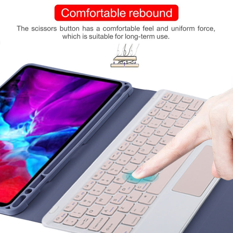 TG11BC Detachable Bluetooth Pink Keyboard Microfiber Leather Tablet Case for iPad Pro 11 inch (2020), with Touchpad & Pen Slot & Holder (Purple) - For iPad Pro by PMC TechLife | Online Shopping South Africa | PMC TechLife