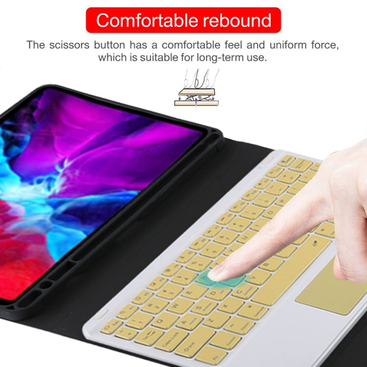 TG11BC Detachable Bluetooth Yellow Keyboard Microfiber Leather Tablet Case for iPad Pro 11 inch (2020), with Touchpad & Pen Slot & Holder (Black) - For iPad Pro by PMC TechLife | Online Shopping South Africa | PMC TechLife