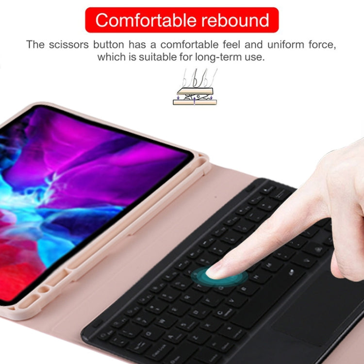 TG11BCS Detachable Bluetooth Black Keyboard Microfiber Leather Tablet Case for iPad Pro 11 inch (2020), with Backlight & Touchpad & Pen Slot & Holder (Pink) - For iPad Pro by PMC TechLife | Online Shopping South Africa | PMC TechLife