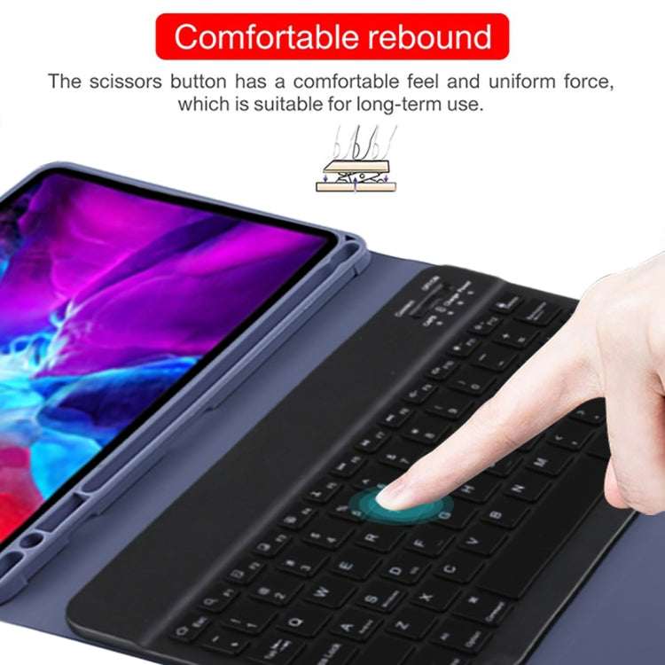 TG11BS Detachable Bluetooth Black Keyboard + Microfiber Leather Tablet Case for iPad Pro 11 inch (2020), with Backlight & Pen Slot & Holder(Purple) - For iPad Pro by PMC TechLife | Online Shopping South Africa | PMC TechLife