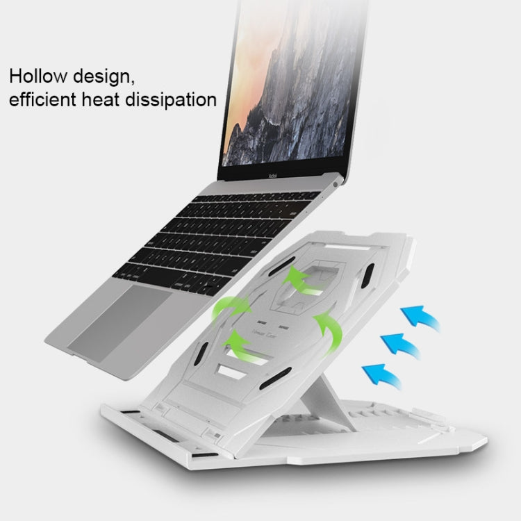 T3 Multi-function Hollow Design Cooling Bracket with 10-Level Adjustable Angle for Notebook, MacBook, iPad, Mobile Phones(White) - Cooling Pads by PMC Jewellery | Online Shopping South Africa | PMC Jewellery | Buy Now Pay Later Mobicred
