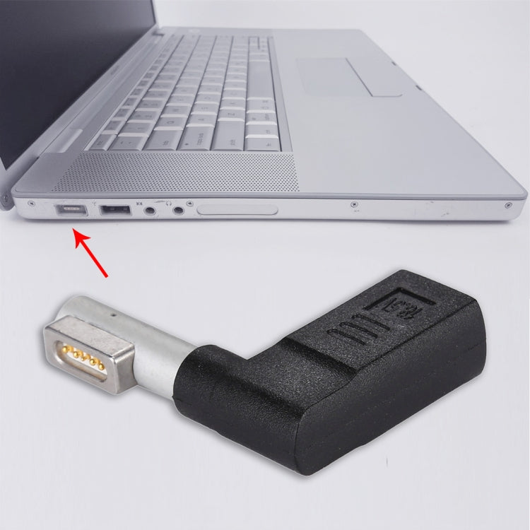 USB-C / Type-C Female to 5 Pin MagSafe 1 (L-Shaped) Male Charge Adapter (Black) - Cable & Adapter by PMC Jewellery | Online Shopping South Africa | PMC Jewellery | Buy Now Pay Later Mobicred