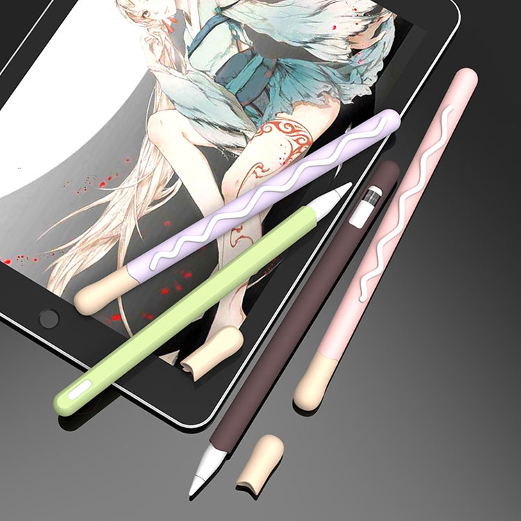 LOVE MEI For Apple Pencil 1 Stripe Design Stylus Pen Silicone Protective Case Cover(Pink) - free shipping - PMC TechLife - Order now!