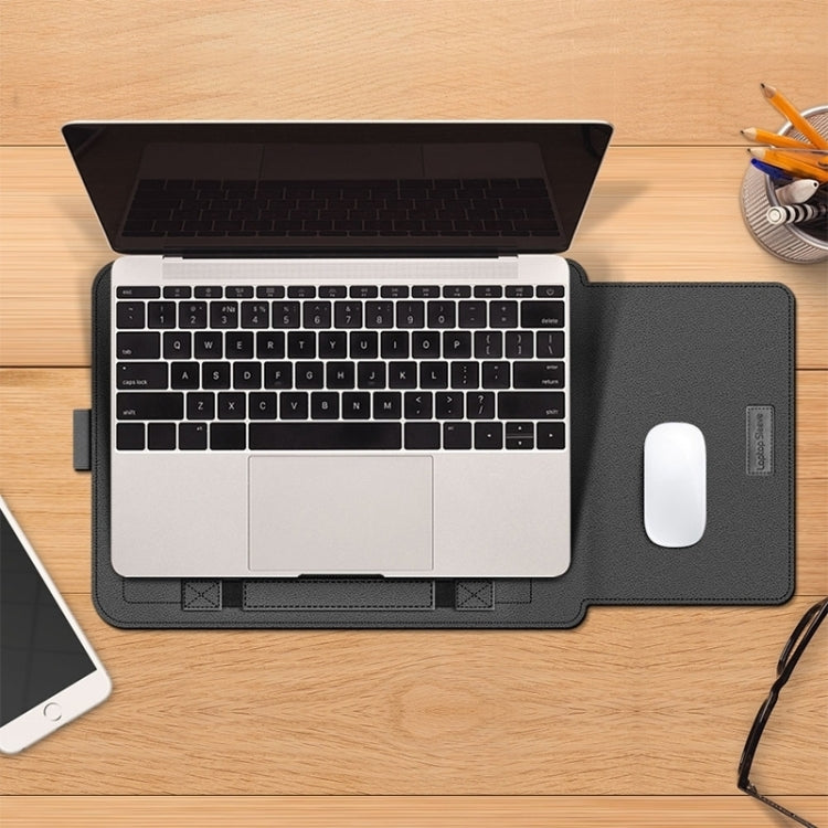 4 in 1 Universal Waterproof PU Leather Laptop Liner Bag with Handle & Stand & Pen Holder + 2 Winders + Mouse Bag + Charger Bag Set for 17 inch Laptops(Dark Blue) - free shipping - PMC TechLife - Order now!