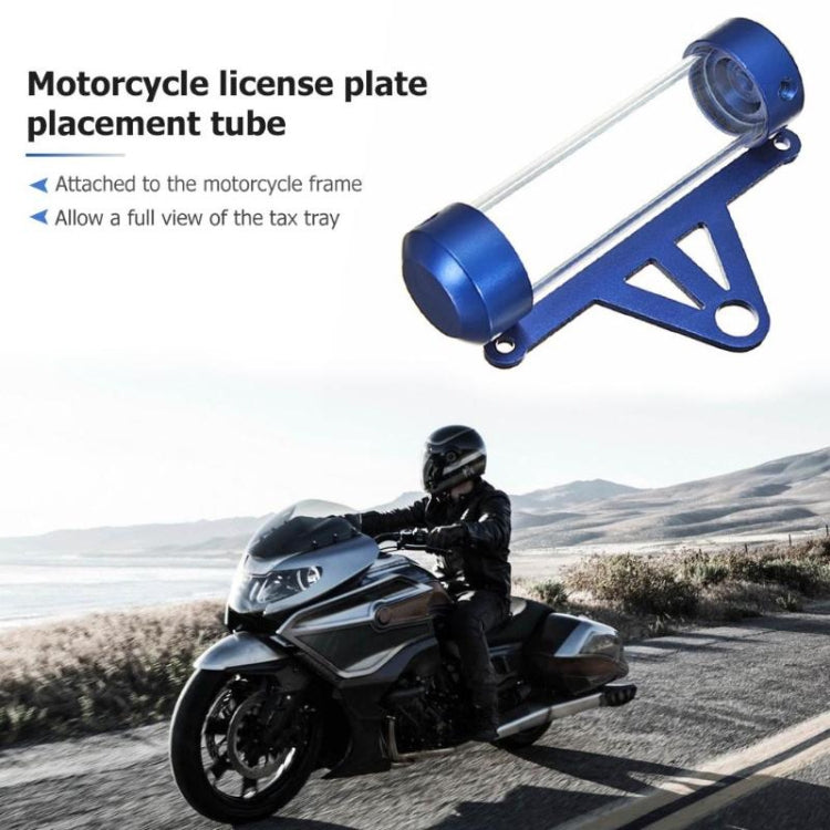 MP1001 Motorcycle Paper Car License Plate Placement Tube Waterproof Motorcycle Tax Tube Cylindrical Disc Paper Holder Air Vehicle License Plate Frame for Motorcycles(Blue) - Others by PMC TechLife | Online Shopping South Africa | PMC TechLife | Buy Now Pay Later Mobicred