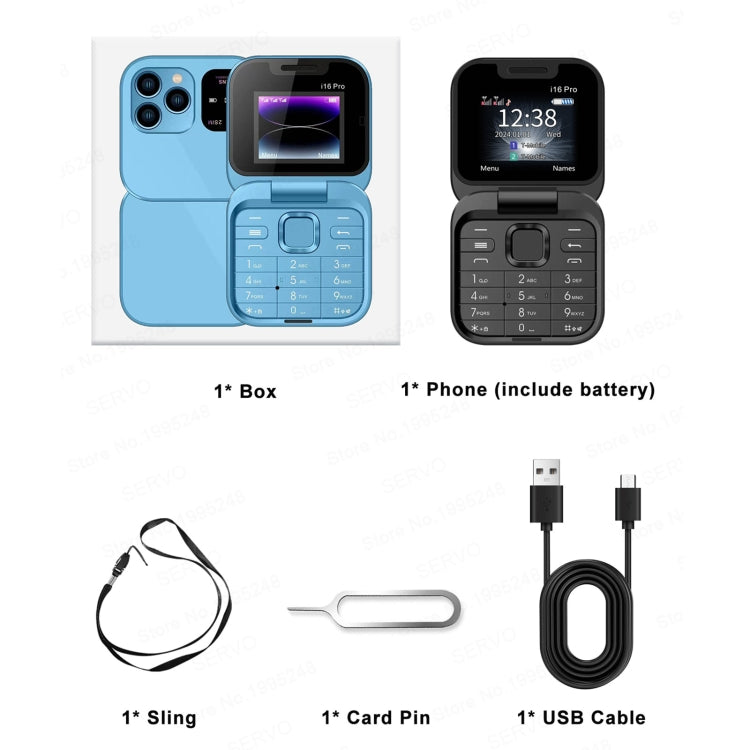 SERVO i16 Pro Mini Flip Phone, 1.77 inch, MTK6261D, 23 Keys, Support Bluetooth, FM, Magic Sound, Quick Dial, GSM, Dual SIM (Black) - free shipping - PMc TechLife - Order now!