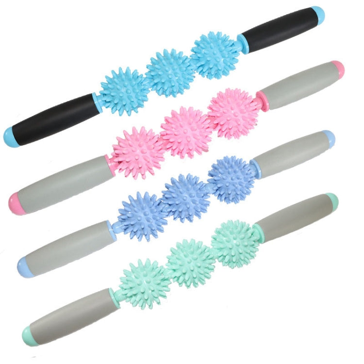 Yoga Health Care Triple Hedgehog Balls Neck Leg Hand Muscle Massage Stick(Purple) - free shipping - PMC TechLife - Order now!