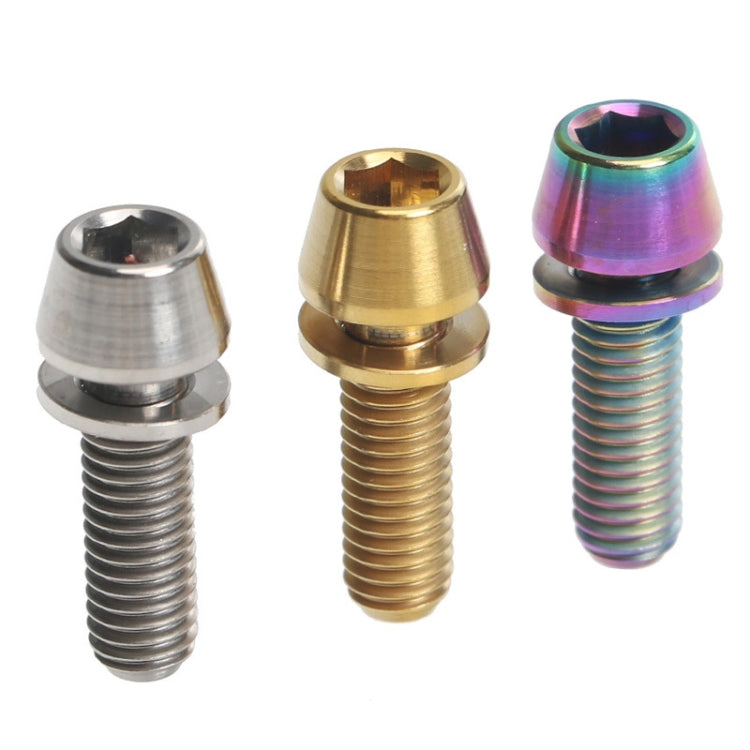 TOSEEK Bicycle Handlebar Stem Screw Titanium Alloy M5x16mm Mountain Bike Fixed Gear Handlebar Stem Screw with Gasket (Colour) - Bicycle Grips by TOSEEK | Online Shopping South Africa | PMC TechLife | Buy Now Pay Later Mobicred