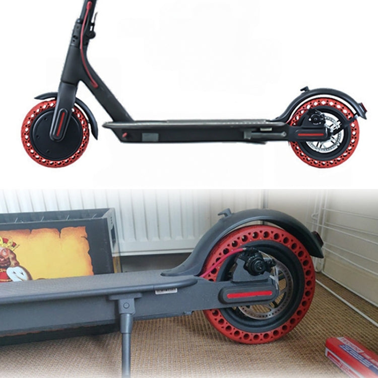 8.5 inch Electric Scooter Wear-resistant Shock-absorbing Decorative Pattern Tire Honeycomb Solid Tire, Suitable for Xiaomi Mijia M365(Red) - Accessories & Parts by PMc TechLife | Online Shopping South Africa | PMc TechLife | Buy Now Pay Later Mobicred