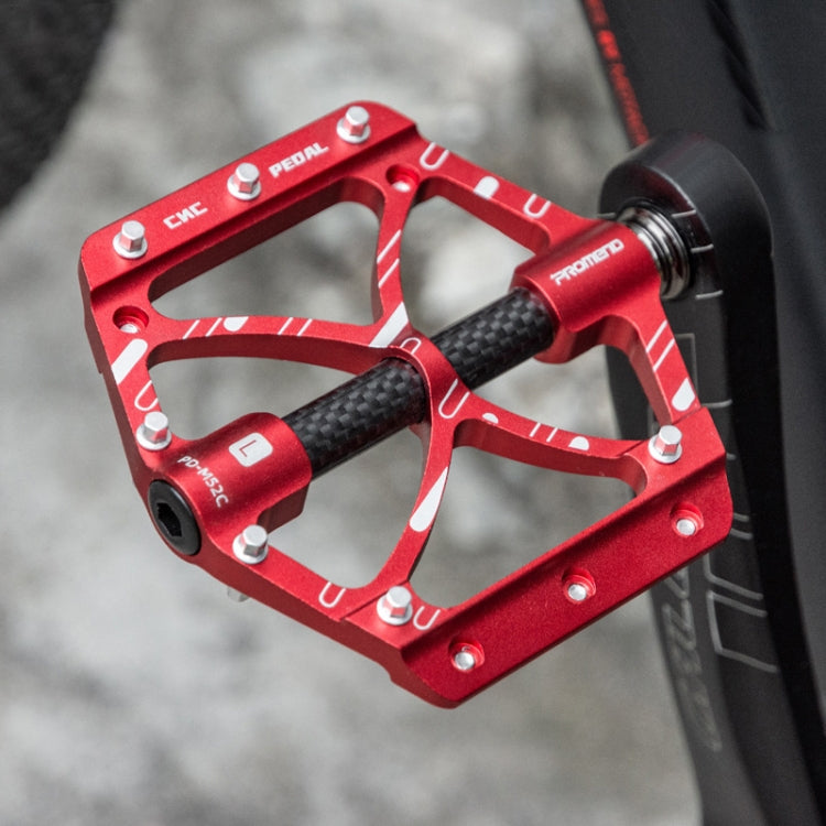 PROMEND PD-M52C 1 Pair Bicycle Aluminum Alloy + Carbon Fiber Tube Bearing Pedals (Titanium Color) - free shipping - PMc TechLife - Order now!