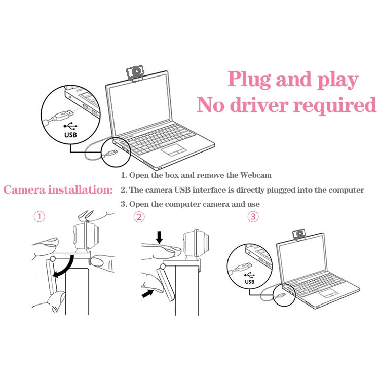 aoni C90 1080P HD Business Smart Computer Camera with Microphone - free shipping - PMC Jewellery - Order now!