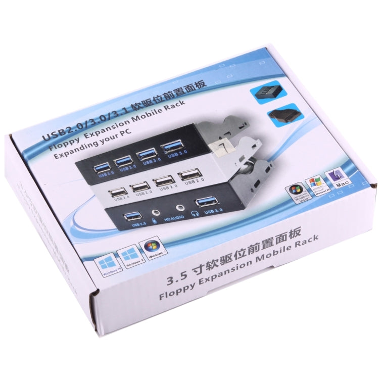 3.5 inch Floppy Expansion Bay Front Panel 4 Ports USB 2.0 HUB Adapter Connector(Black) - free shipping - PMC TechLife - Order now!