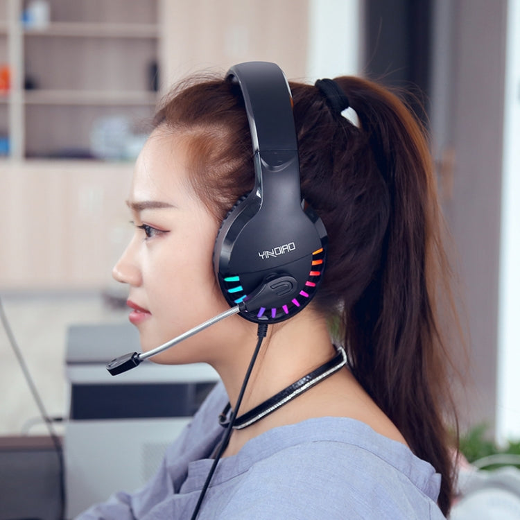 YINDIAO Q2 Head-mounted Wired Gaming Headset with Microphone, Version: Single USB Sound Card(White) - free shipping - PMC Jewellery - Order now!