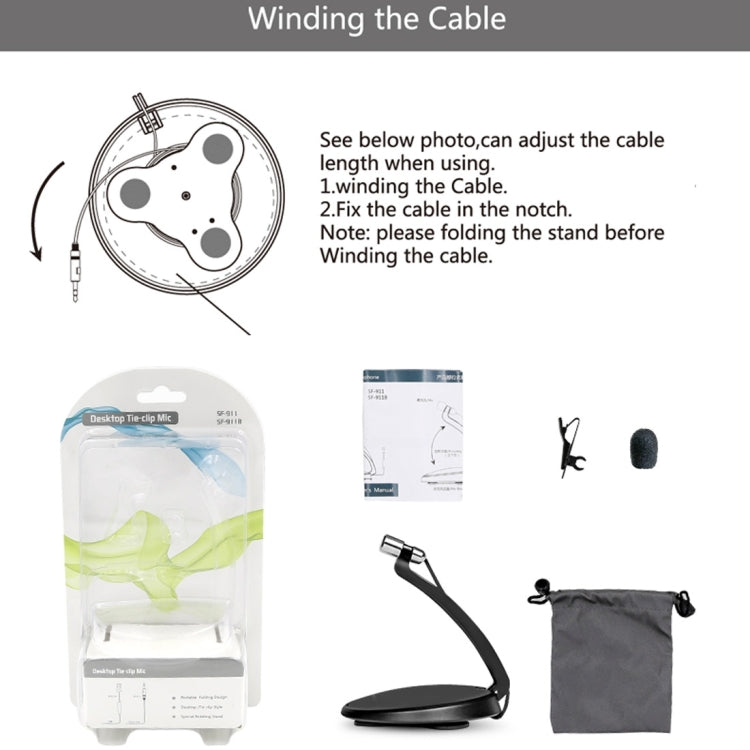 Yanmai SF-911 Professional Condenser Sound Recording 3.5mm Jack Microphone with Base Holder, Cable Length: 1.5m, Compatible with PC and Mac for Live Broadcast Show, KTV, etc.(Black) - Microphone by Yanmai | Online Shopping South Africa | PMC TechLife | Buy Now Pay Later Mobicred