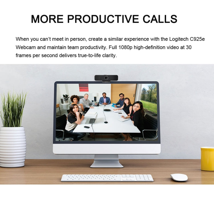 Logitech C925E 1080p HD Webcam with Integrated Security Cover(Black) - free shipping - PMC Jewellery - Order now!