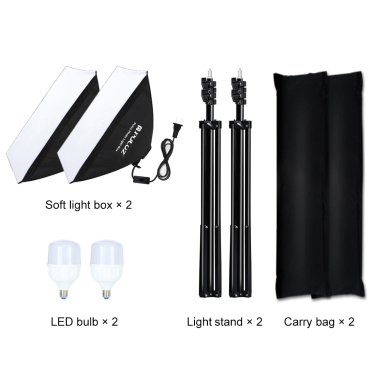 PULUZ Softbox Lighting Kit 2 PCS 50x70cm Professional Photo Studio Photography Light Equipment with 2 x E27 Socket Bulb Photography Lighting Kit(US Plug) - free shipping - PMC TechLife - Order now!