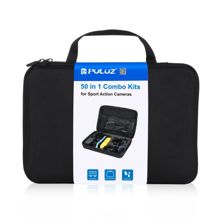 PULUZ 50 in 1 Accessories Total Ultimate Combo Kits with EVA Case (Chest Strap + Suction Cup Mount + 3-Way Pivot Arms + J-Hook Buckle + Wrist Strap + Helmet Strap + Extendable Monopod + Surface Mounts ... for GoPro, Insta360, DJI and Other Action Cameras - by PULUZ | Online Shopping South Africa | PMC TechLife | Buy Now Pay Later Mobicred