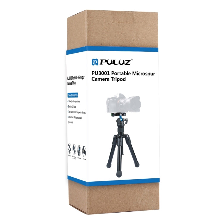 PULUZ Pocket Mini Microspur Photos Magnesium Alloy Tripod Mount with 360 Degree Ball Head for DSLR & Digital Camera, Adjustable Height: 24.5-57cm, Load Max: 3kg - free shipping - PMc TechLife - Order now!