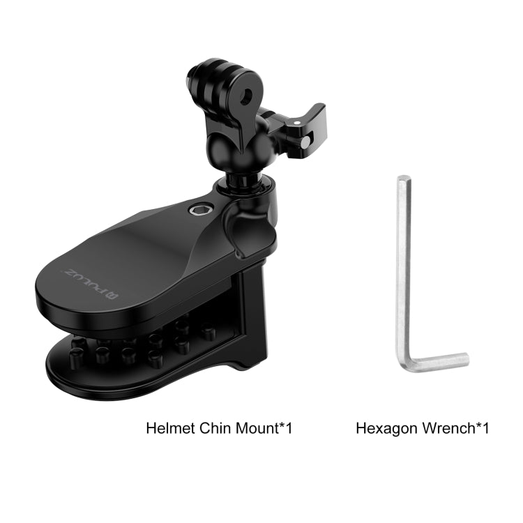 PULUZ Motorcycle Helmet Chin Clamp Mount for GoPro and Other Action Cameras (Black) - Helmet Mount by PULUZ | Online Shopping South Africa | PMC TechLife | Buy Now Pay Later Mobicred