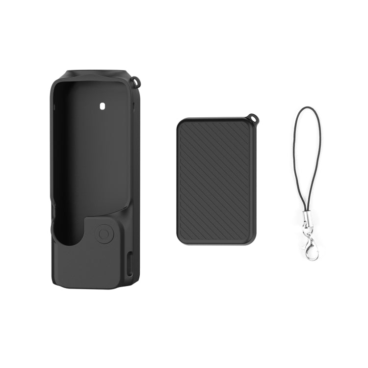 For DJI OSMO Pocket 3 PULUZ 2 in 1 Silicone Cover Case Set with Strap (Black) - Case & Bags by PULUZ | Online Shopping South Africa | PMC TechLife | Buy Now Pay Later Mobicred