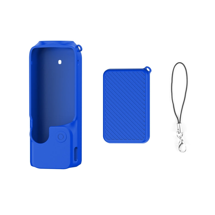 For DJI OSMO Pocket 3 PULUZ 2 in 1 Silicone Cover Case Set with Strap (Blue) - Case & Bags by PULUZ | Online Shopping South Africa | PMC TechLife | Buy Now Pay Later Mobicred